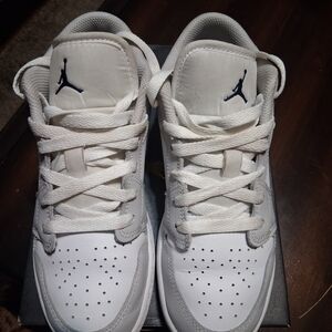 Jordan Kids White and Blue Sneakers